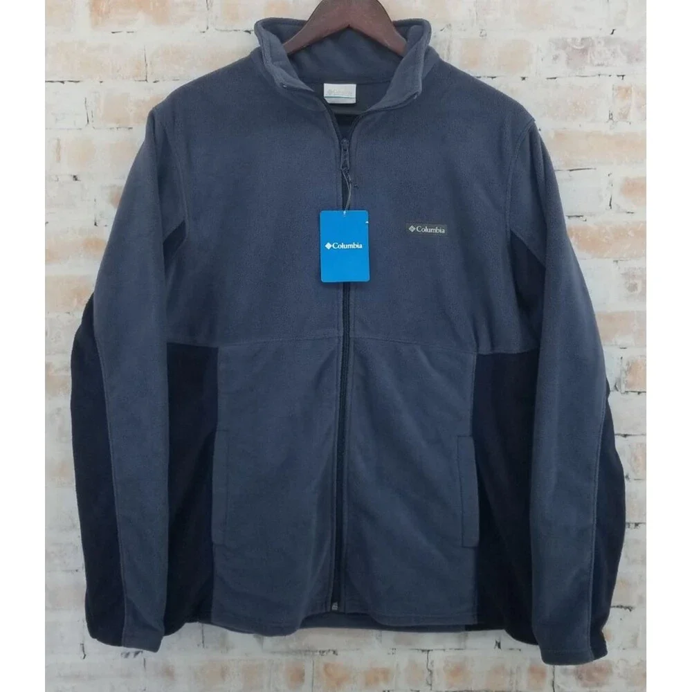 NWT Columbia Basin Trail III Full Zip Fleece Jacket Blue/Black Women's XXL
